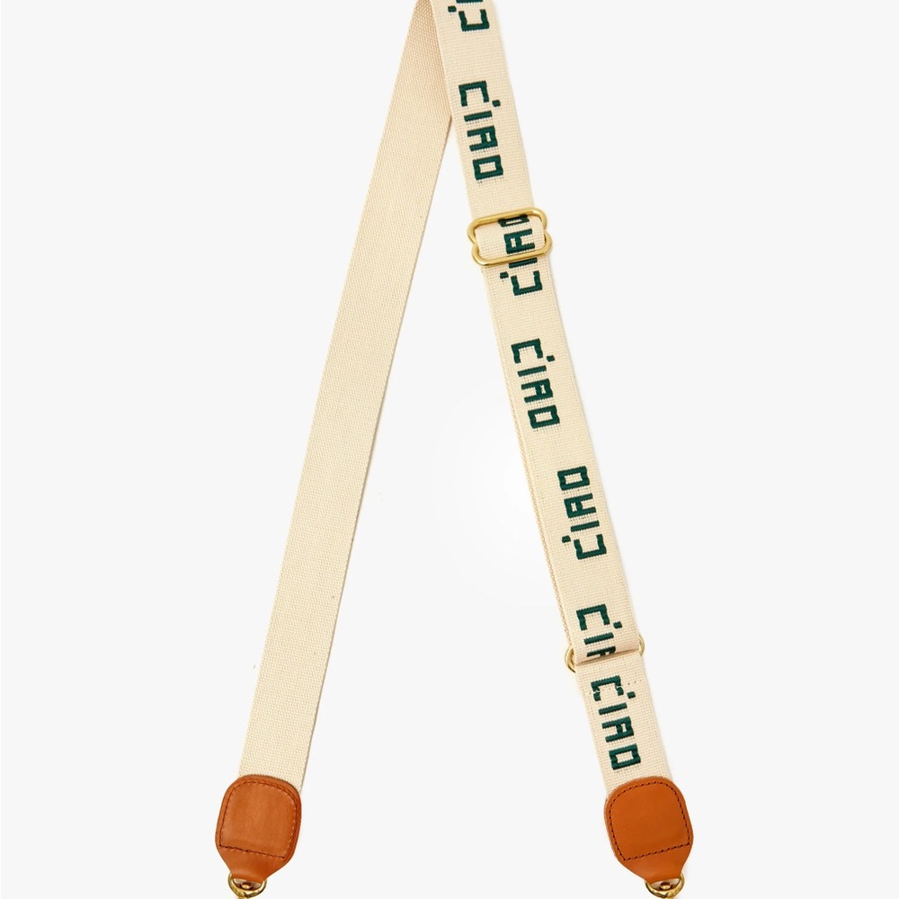 Clare V. | Adjustable Crossbody Strap in Natural w/ Fern Block Ciao